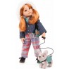 Götz Stehpuppe Hannah and her dog 50cm