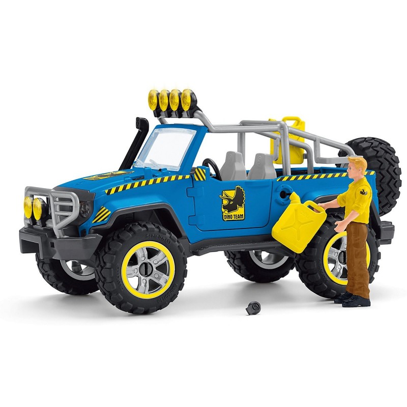 Schleich 41464 Voiture Tout-Terrain Avec Avant-Poste Dino - Jeu Dinosaures Avec Jeep, Figurine Et Accessoires - Jouet Imaginatif Pour Enfants