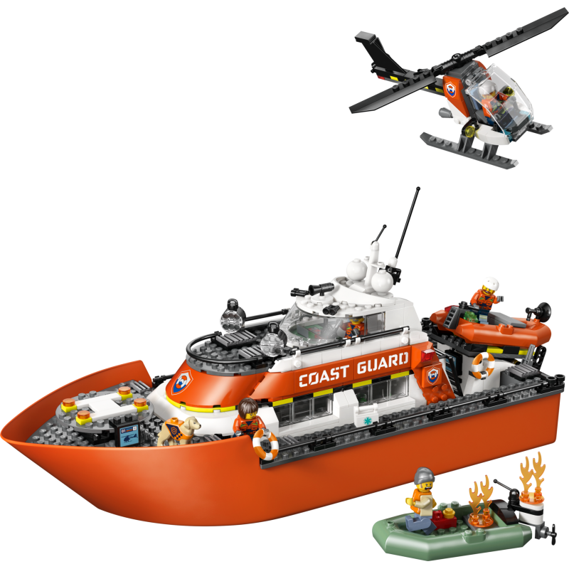 LEGO City Le bateau de sauvetage et l'hélicoptère des garde-côtes