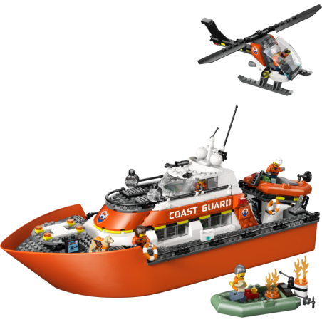 LEGO City Le bateau de sauvetage et l'hélicoptère des garde-côtes