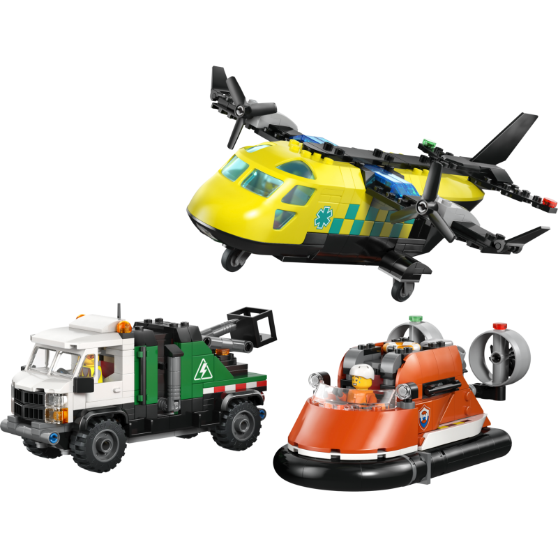 LEGO City Avion, camion d'assistance et aéroglisseur modulable