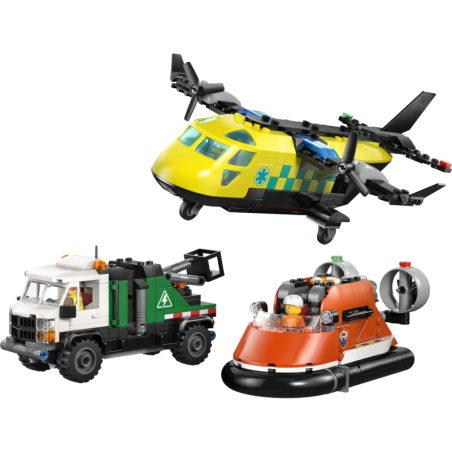 LEGO City Avion, camion d'assistance et aéroglisseur modulable