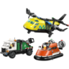 LEGO City Avion, camion d'assistance et aéroglisseur modulable